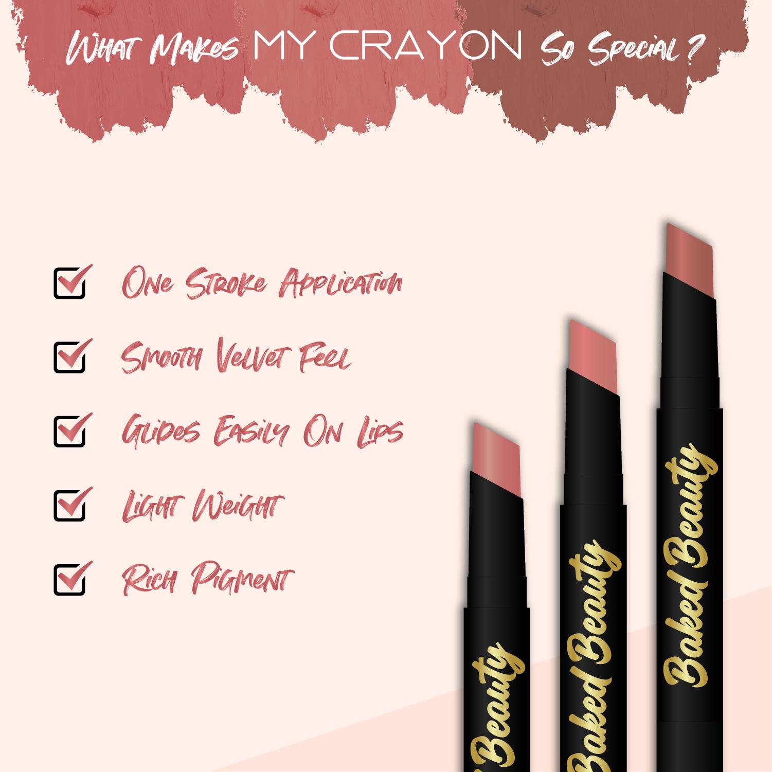 My Crayon Lip Eclair Super Matte Lip Cream Lipsticks (Pack of 3)