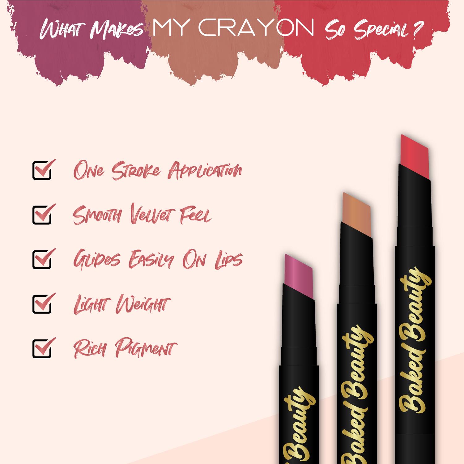 My Crayon Forget Me Not Super Matte Lip Cream Lipsticks (Pack of 3)