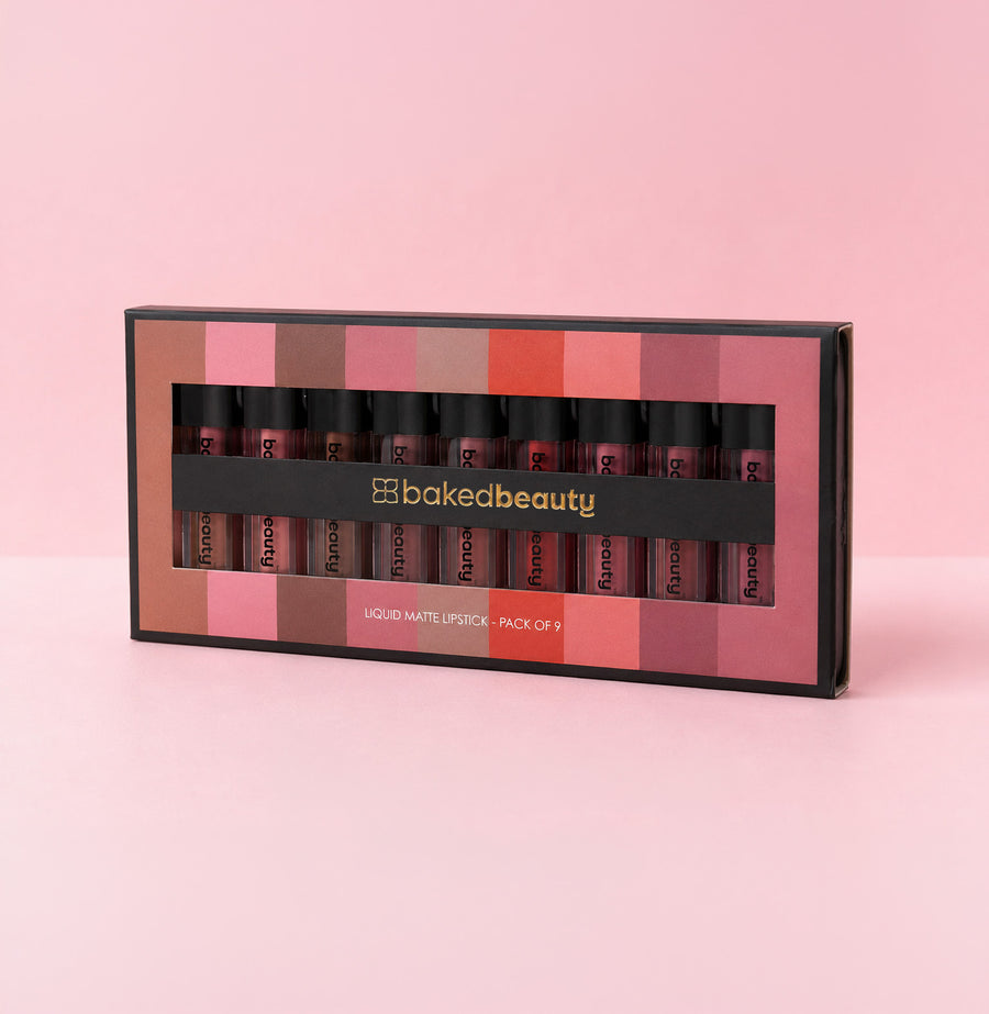 Liquid Matte Lipstick Set (Pack of 9 multi)
