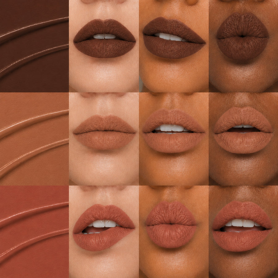 Liquid Mousse Matte Lipstick Brown Palette (Pack of 9)