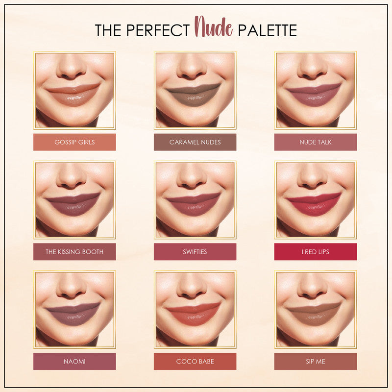 Liquid Matte Lipstick Nude Palette (Pack of 9)