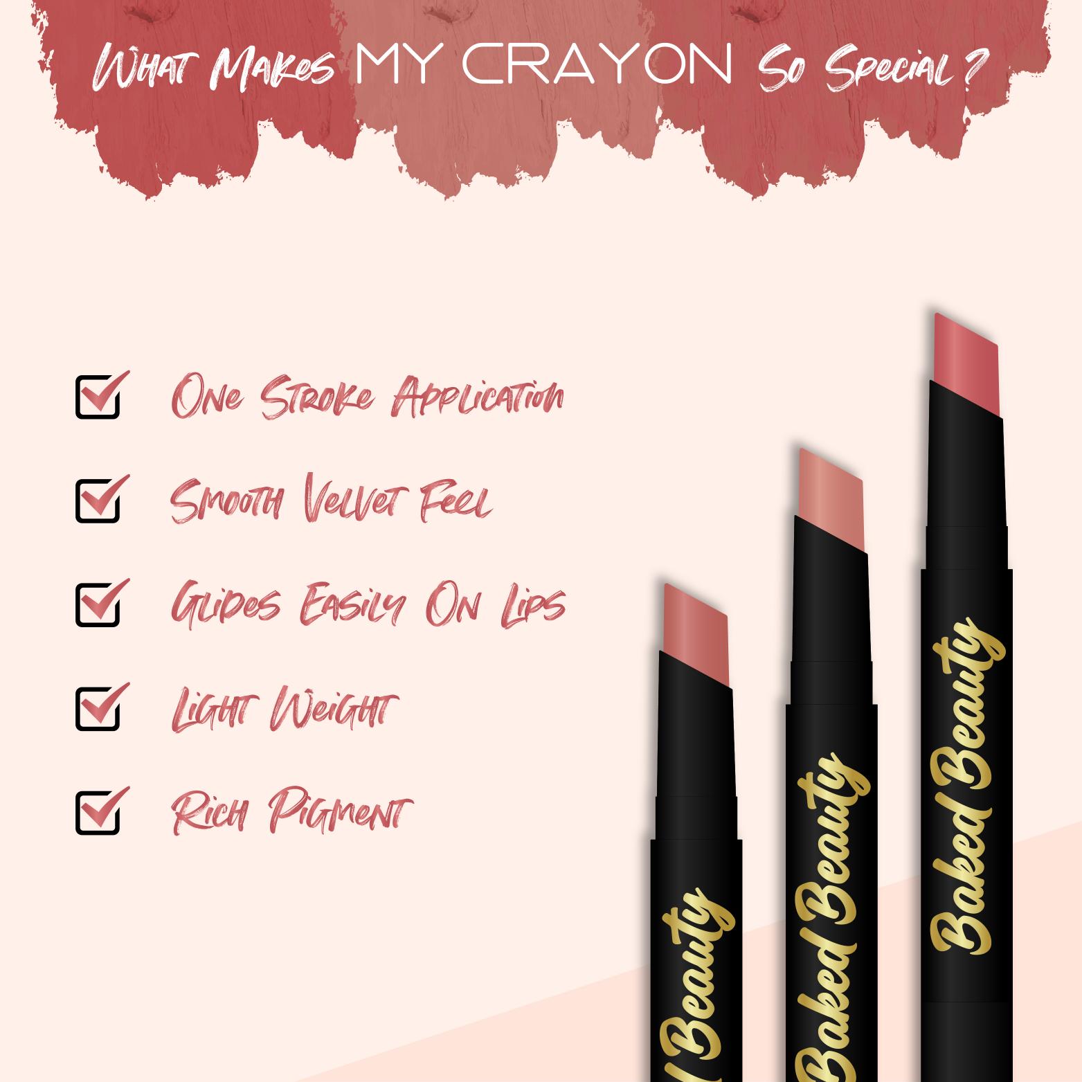 My Crayon Mocha Talk Super Matte Lip Cream Lipsticks (Pack of 3) | BEST SELLERS,Lip Crayon