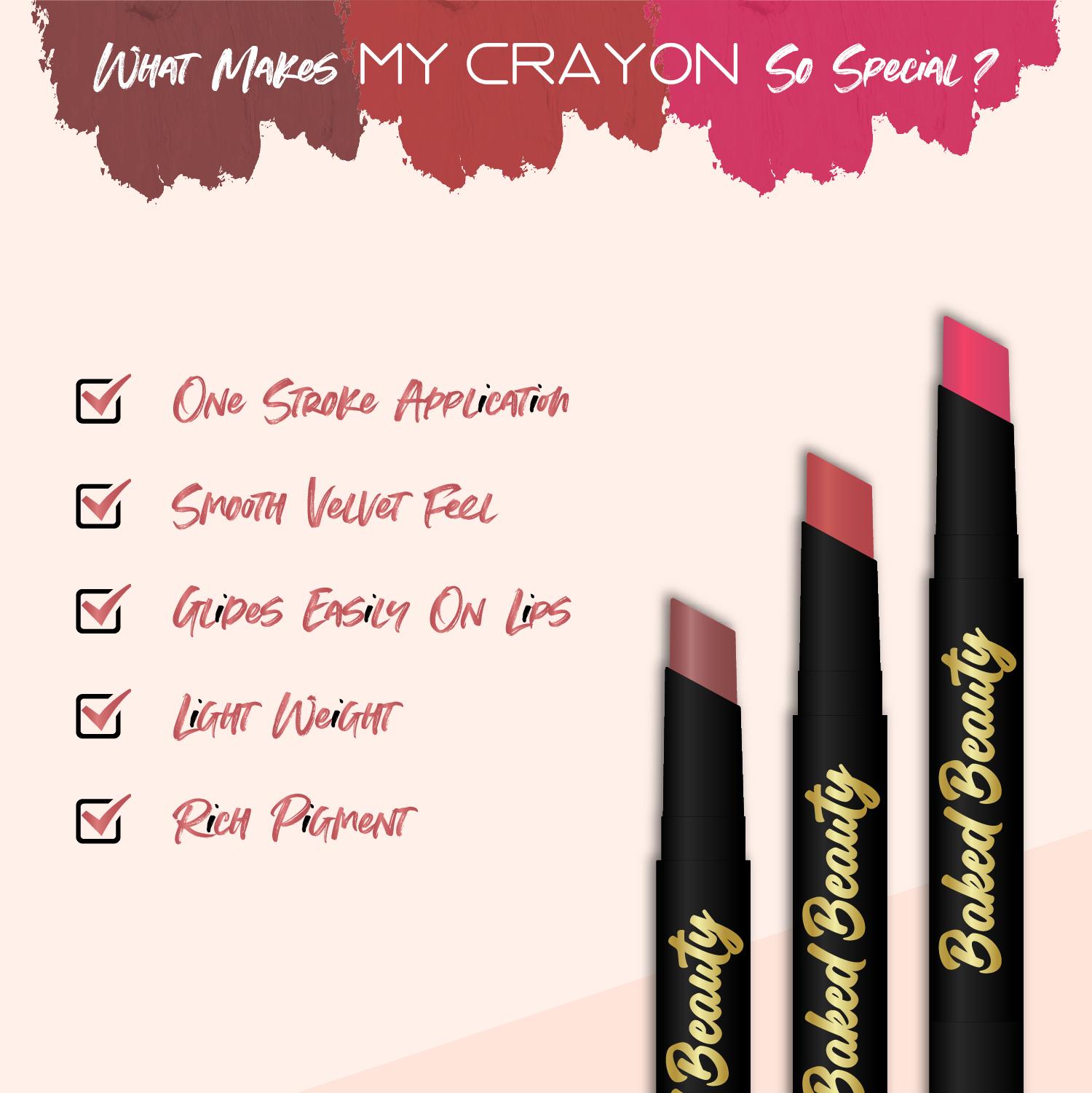 My Crayon Midnight Kiss Super Matte Lip Cream Lipsticks (Pack of 3) | BEST SELLERS,Lip Crayon