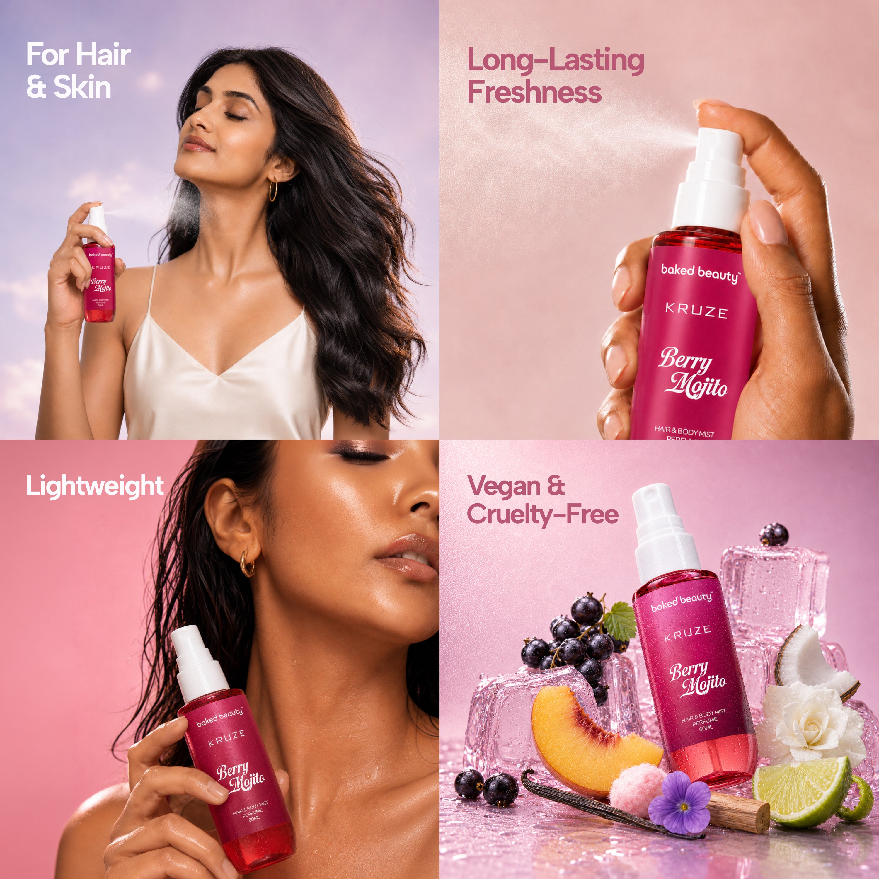 Kruze Berry Mojito Hair and Body Mist - 60ml