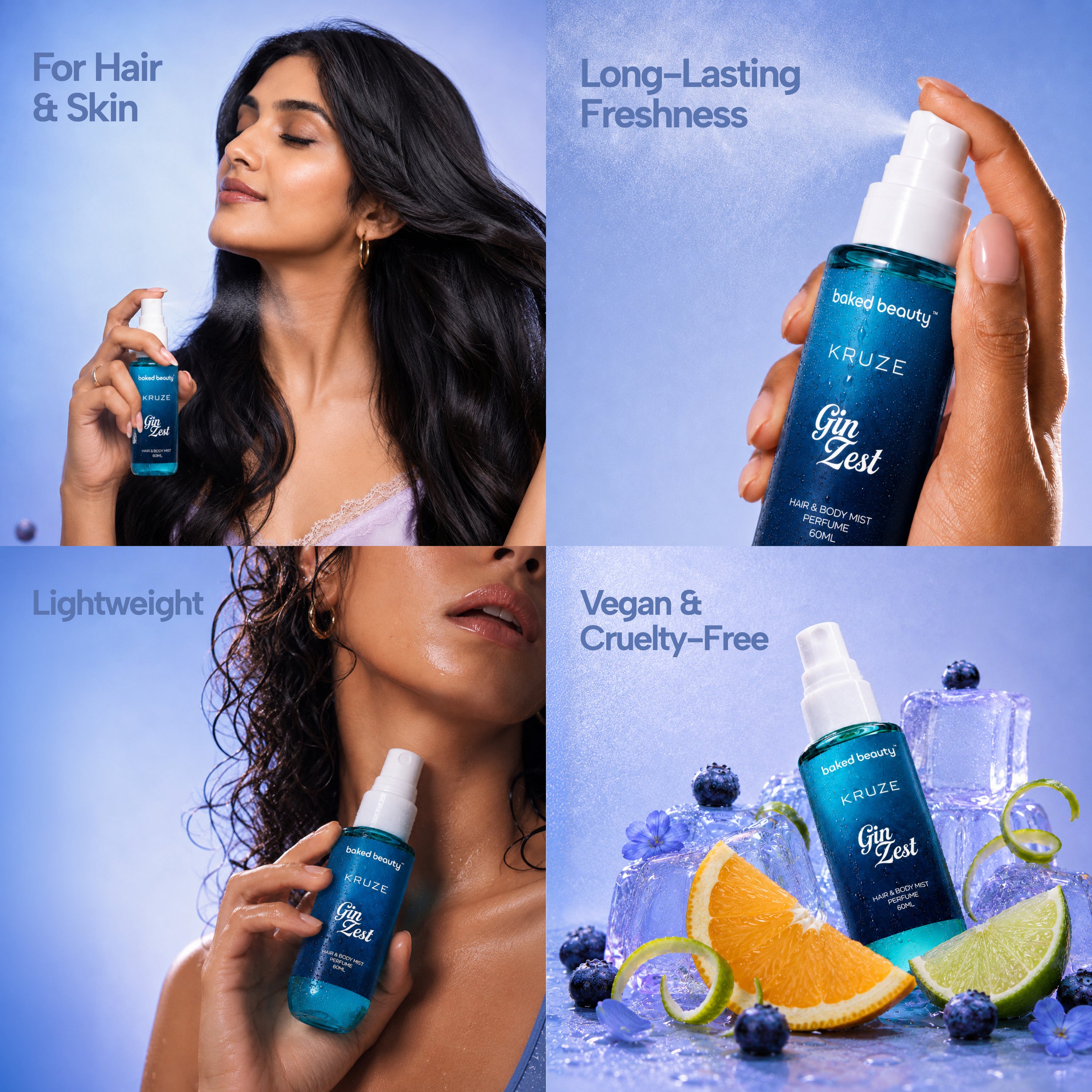 Kruze  Gin Zest Hair and Body Mist - 60ml