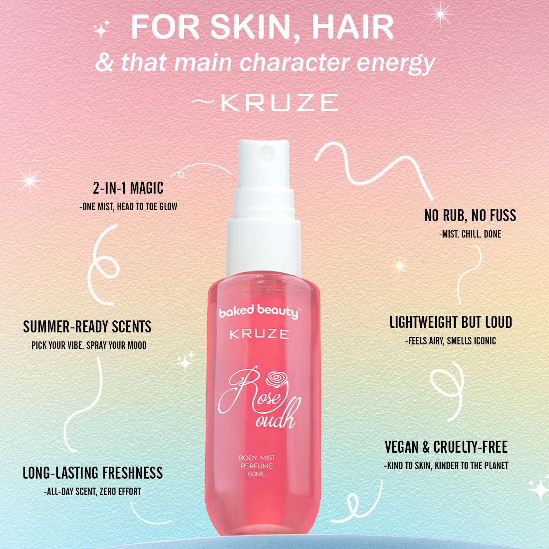 Kruze Rose Oudh Body Mist - 60ml
