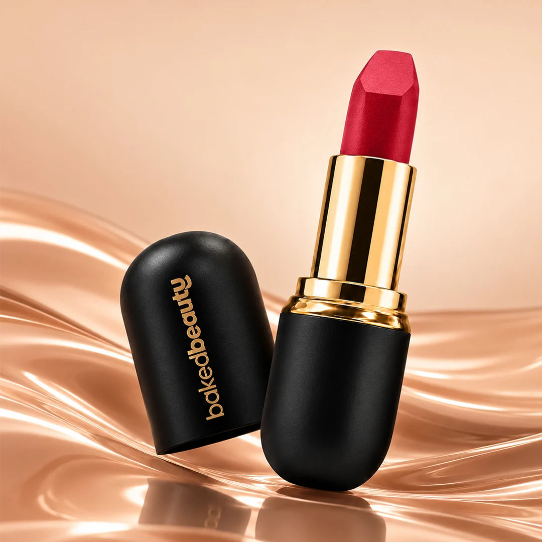 Code Red Matte Lock Matte Bullet Lipstick – 2x Colour Pigment, One-Stroke Blurring Matte, Water Resistant & Long-Lasting | Enriched with Vitamin E, Avocado Oil & Shea Butter | 4g