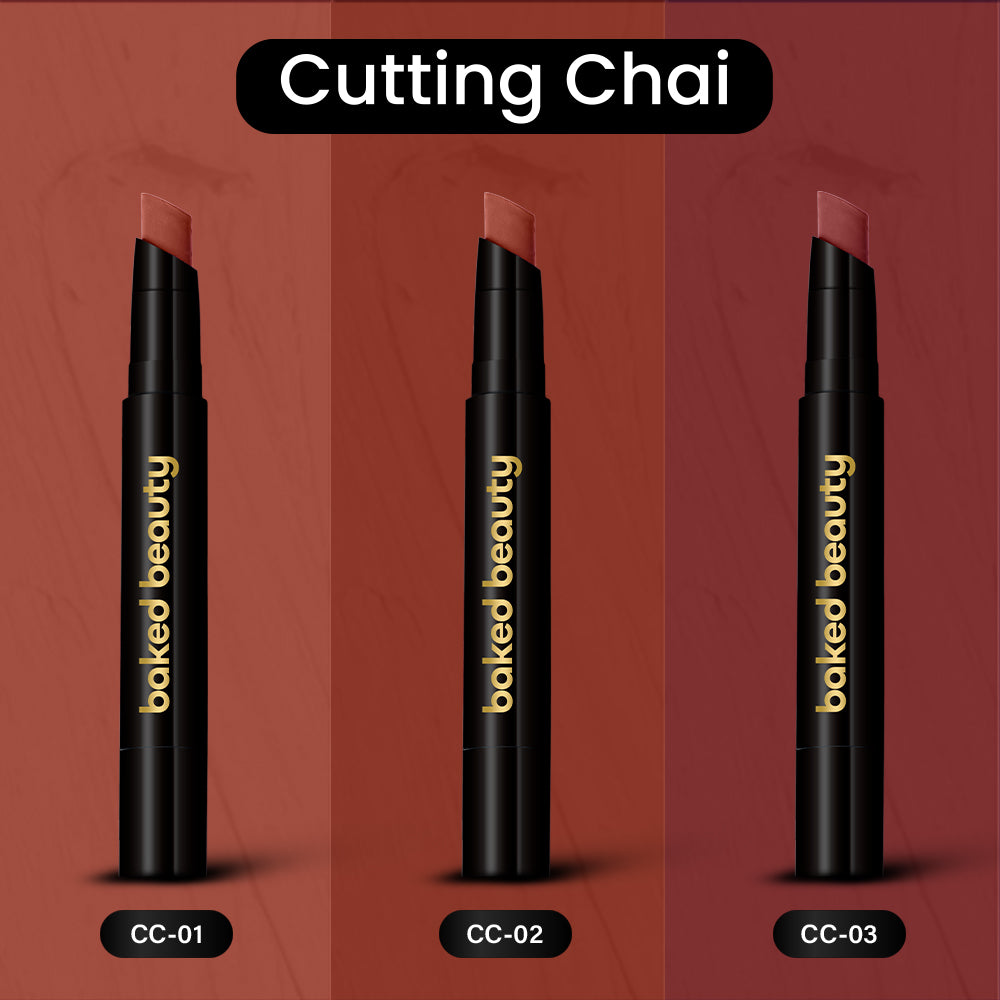 My Crayon Cutting Chai Matte Lip Cream Lipsticks (Pack of 3)