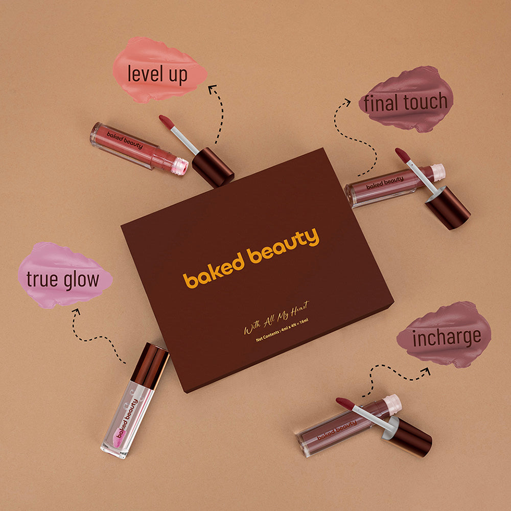 Baked Beauty Four Ever Yours Liquid Lipstick Giftset For Women (4mlx4)
