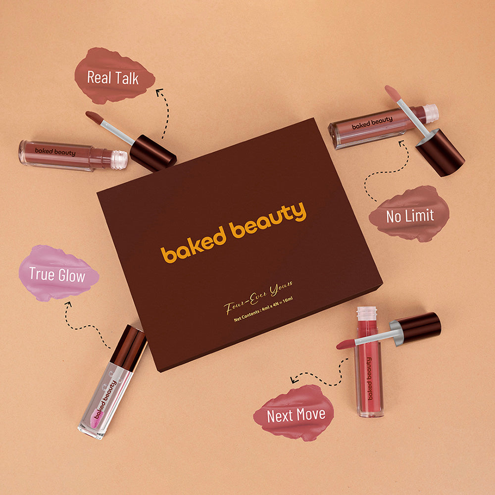 Baked Beauty Four Ever Yours Liquid Lipstick Giftset For Women (4mlx4)