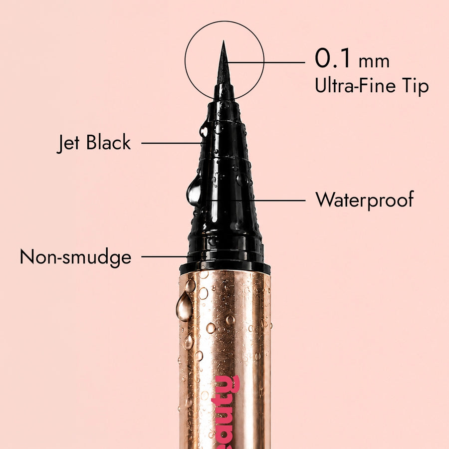 Espresso Black Matte Liquid Eyeliner Pen – 0.1mm Japanese Ultra-Fine Tip, Smudge & Sweat-Resistant | 0.6 ml