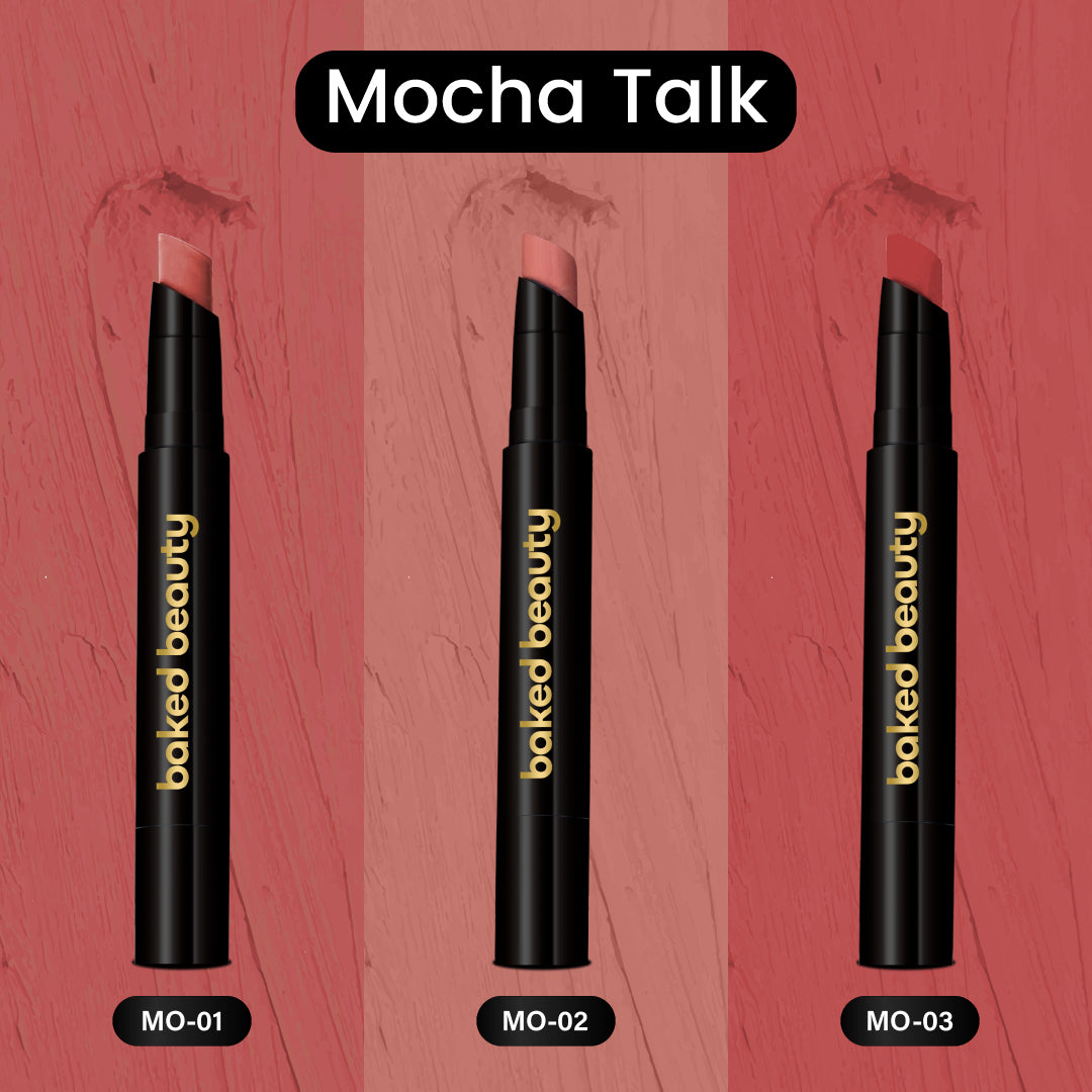 My Crayon Mocha Talk Super Matte Lip Cream Lipsticks (Pack of 3)