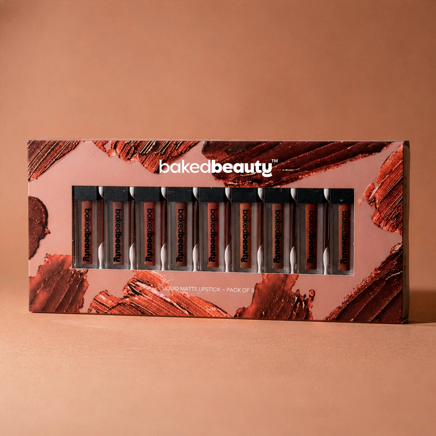 Liquid Mousse Matte Lipstick Brown Palette (Pack of 9)